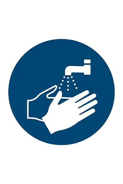 Gebotszeichen Hände waschen  